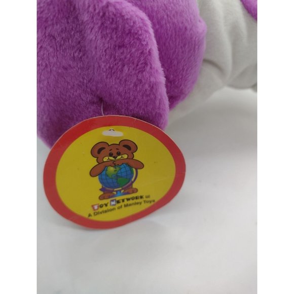 Toy Factory Derpy Dog Stuffed Animal Plush 10in Purple White 2005 - Picture 5 of 5